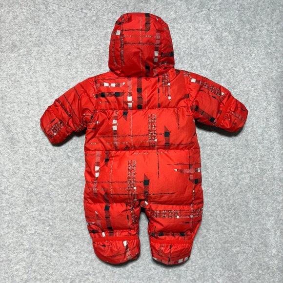 Columbia Snowsuit 6 months Snuggly Bunny Infant Bunting Red Plaid Down Filled - Picture 2 of 8